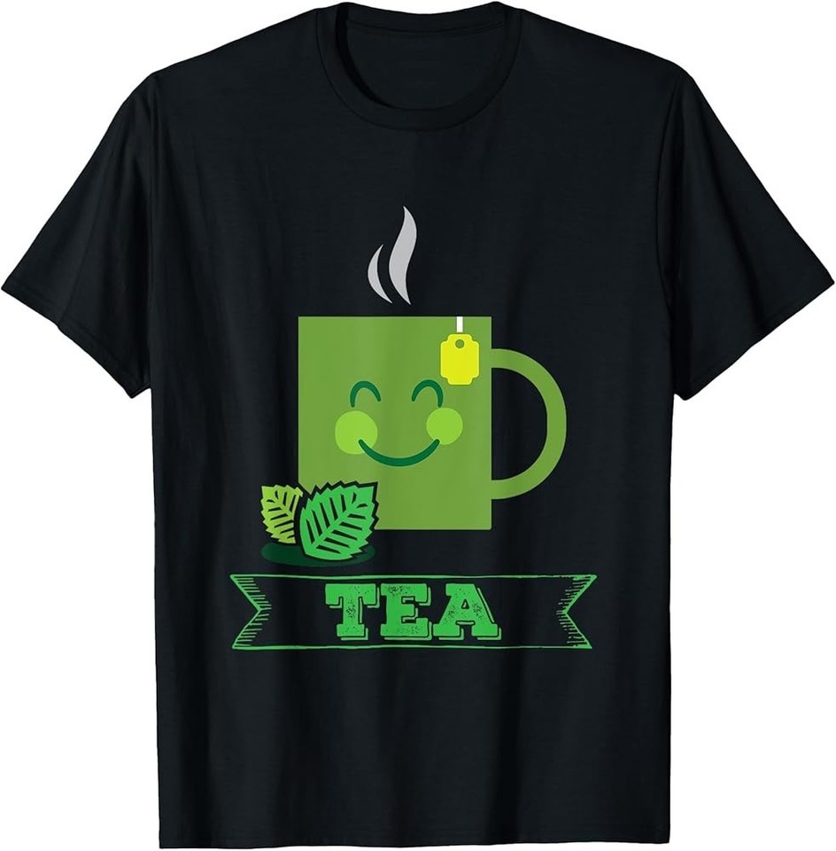 Happy Face Cup Of Hot Tea Cartoon Motivational Gift T-Shirt