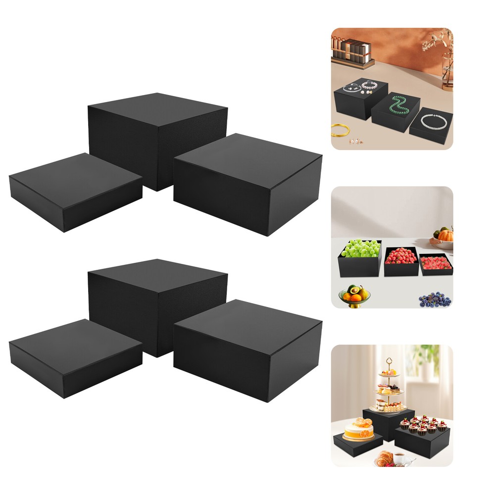 6 Acrylic Cube Display Risers with Hollow Bottoms for Stylish Showcase  