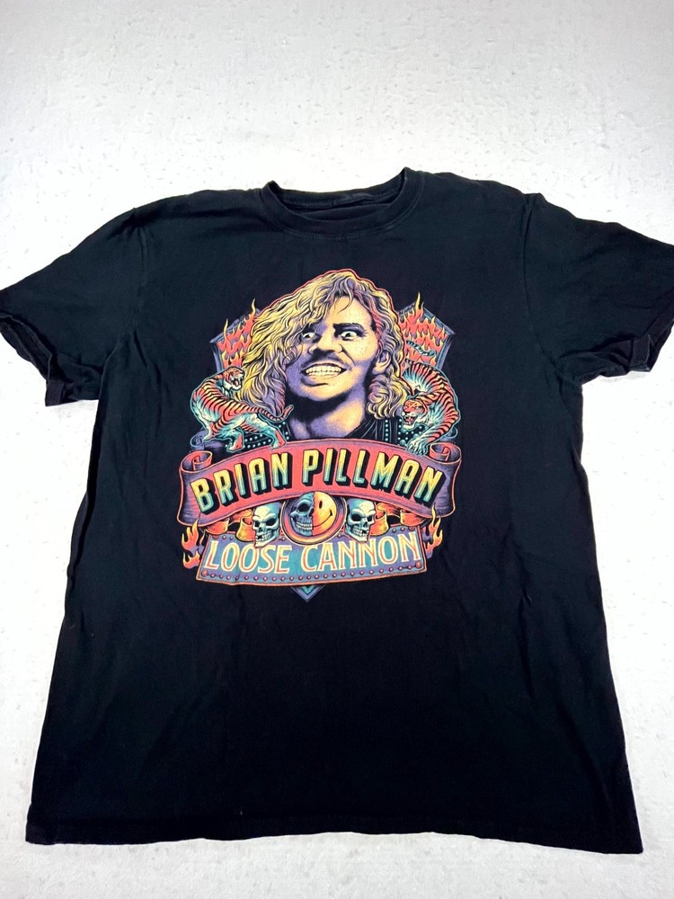 Brian Pillman Loose Cannon Wrestling T Shirt Mens L Black Crew Neck Graphic Tee