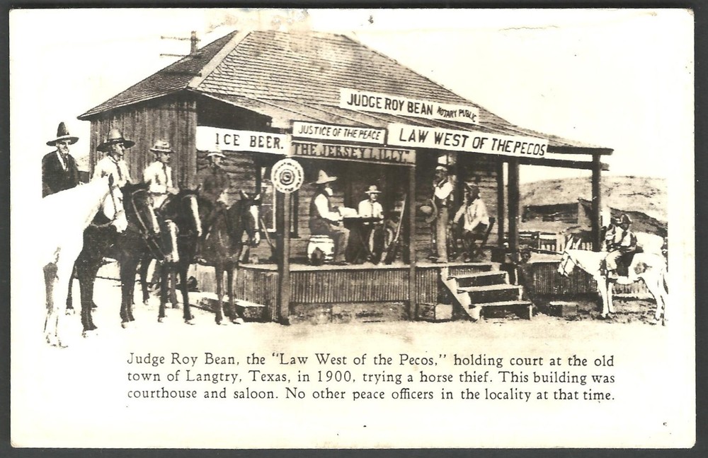 LANGTRY TEXAS Judge Roy Bean LAW WEST OF THE PECOS Real Photo Postcard 2