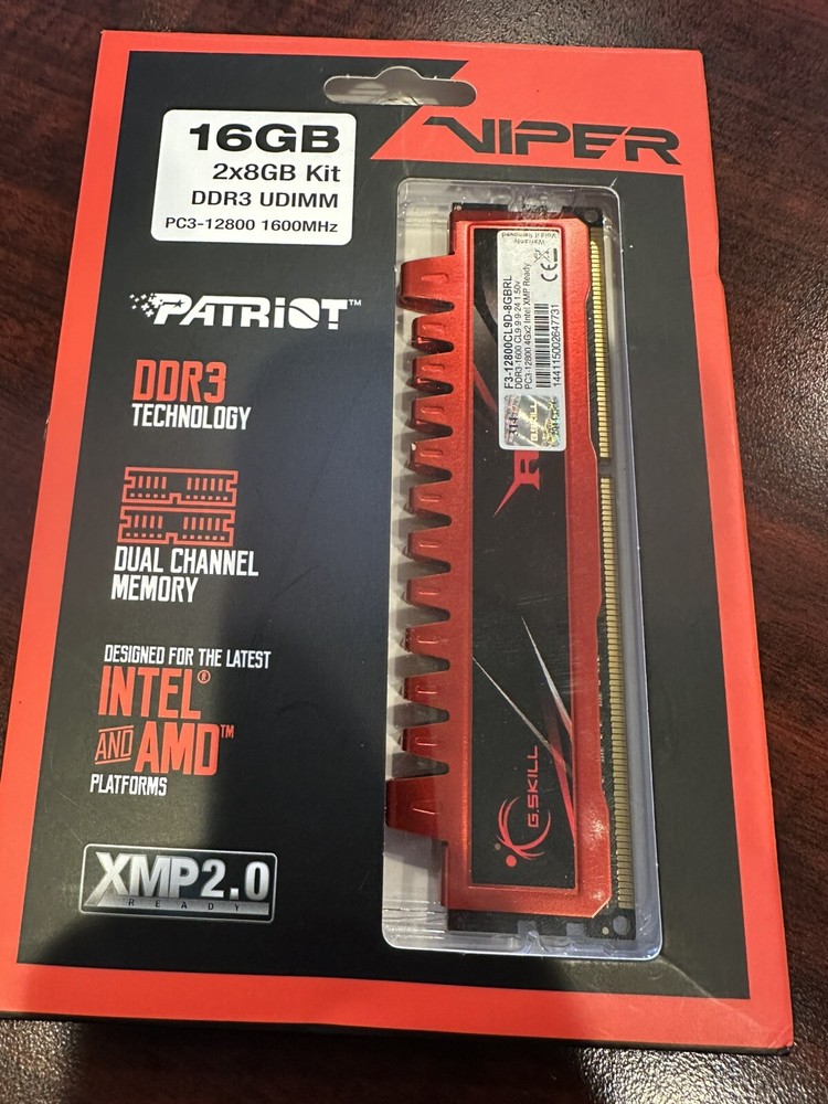 Patriot Viper 3 Black Mamba 16GB DDR3-1600 RAM Kit (2x8GB) PV316G160C9K