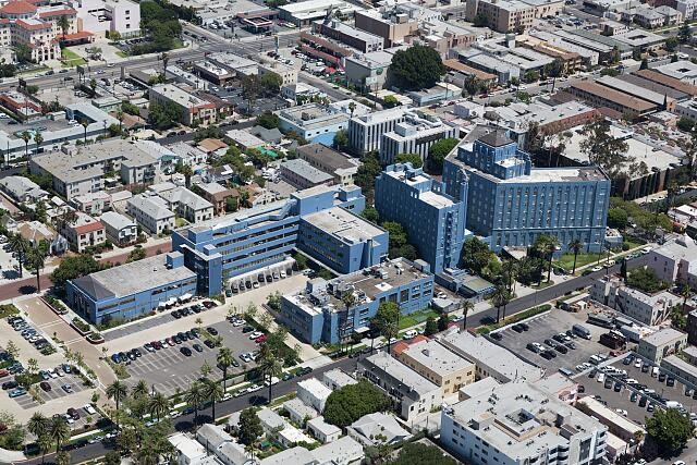 Los Angeles California 2012 Aerial View Downtown Neighborhood Blue Buildings