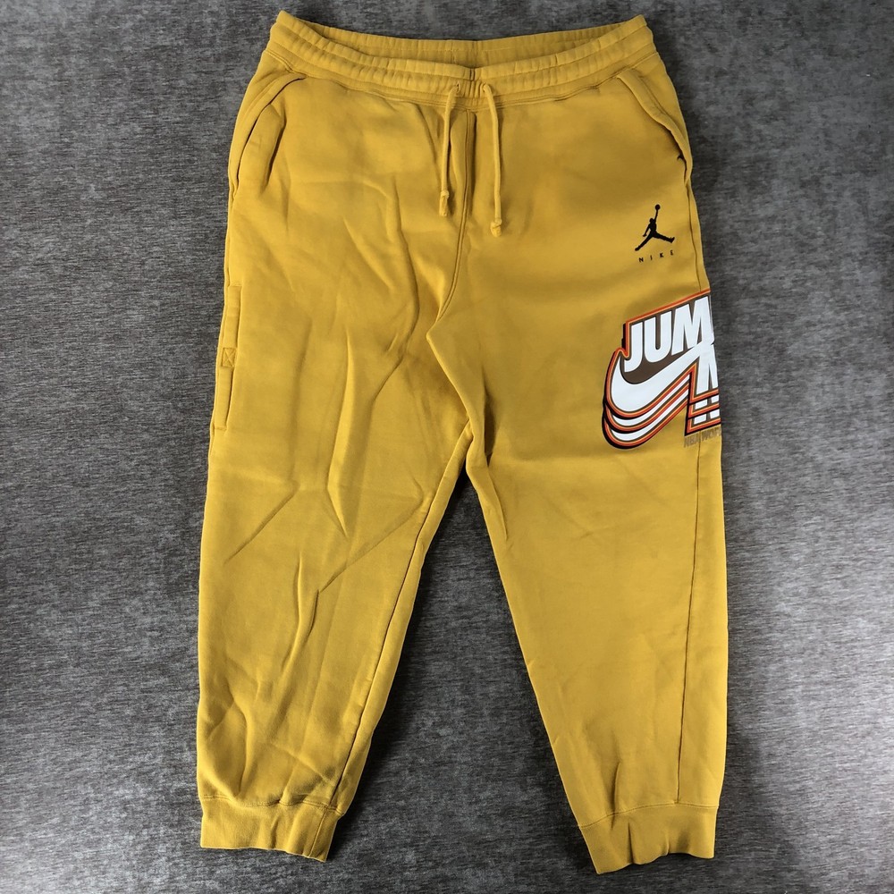 Jordan Air DC9608-781 Men's Sweatpants Yellow Logo Size 2XL World Champs