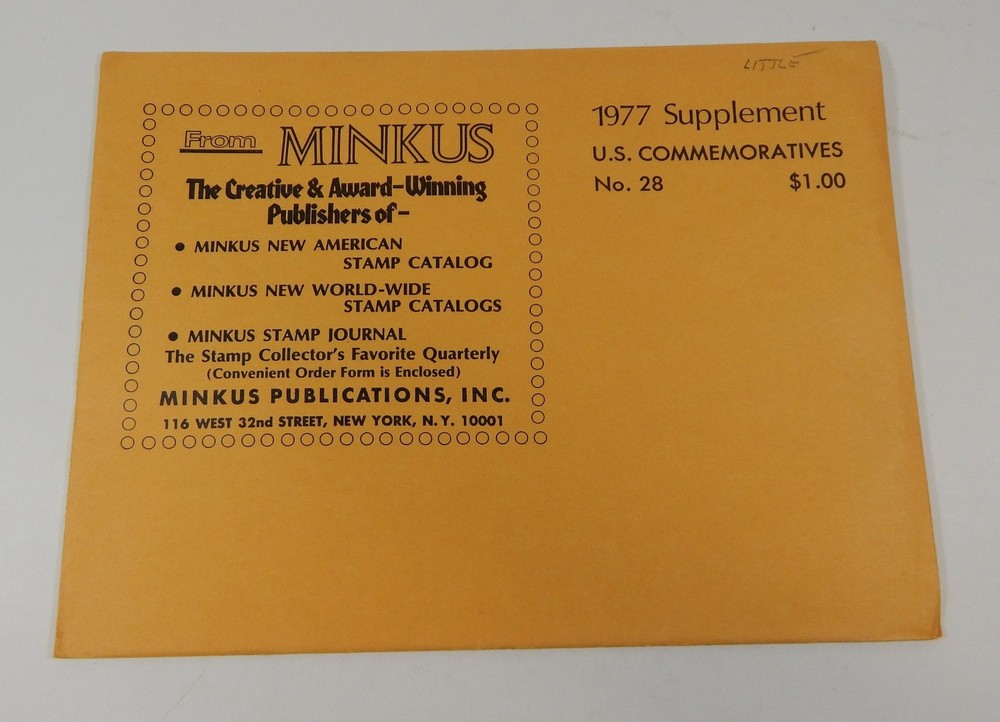 Minkus U.S. Commemoratives No. 28 1977 Supplement Stamp Album Pages