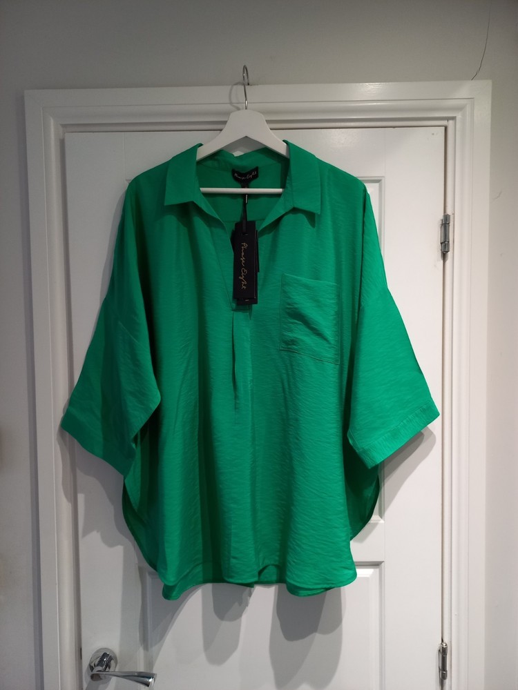 Phase Eight Cynthia Green Oversized Tunic Shirt Top Size 16 Uk New Long Sleeve