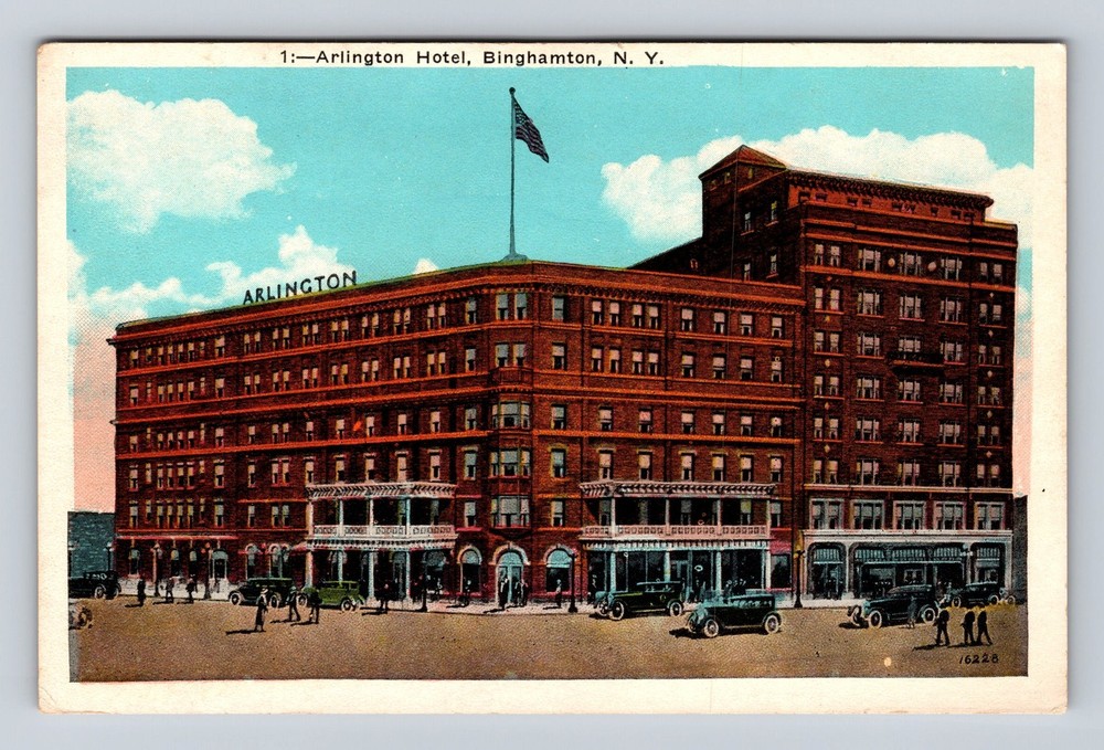 Binghamton NY-New York Arlington Hotel Vintage Postcard