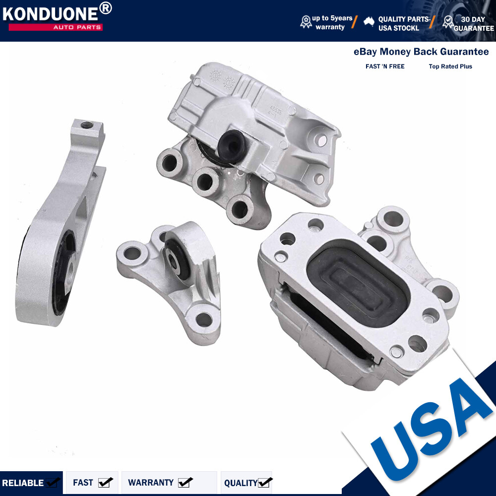 4Pack Engine Mounts & Transmission Mount Set For 2015-2017 Jeep Renegade L4 2.4L
