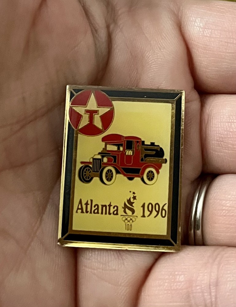 Atlanta 1996 Olympic Memorabilia Enamel Tack Pin Texaco Truck Vintage T-2150