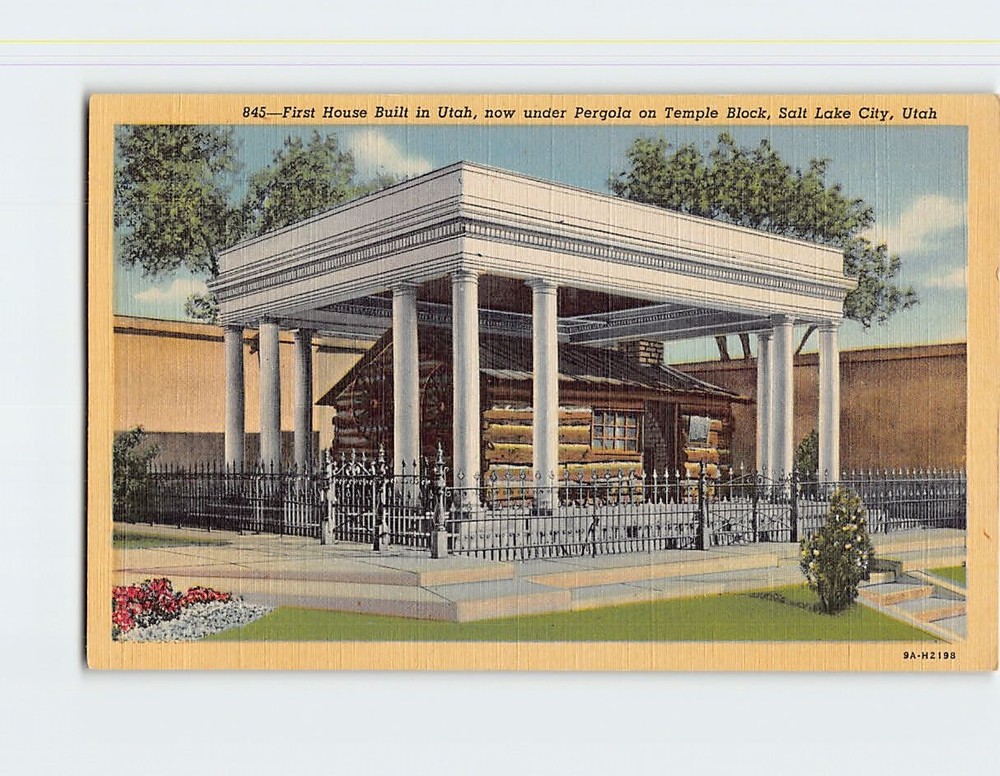 Postcard First House Built in Utah Now Under Pergola Salt Lake City Utah USA