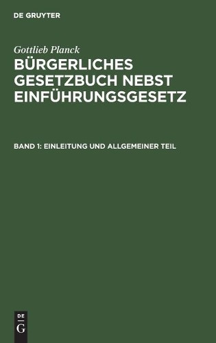 Einleitung Und Allgemeiner Teil (Hardback)