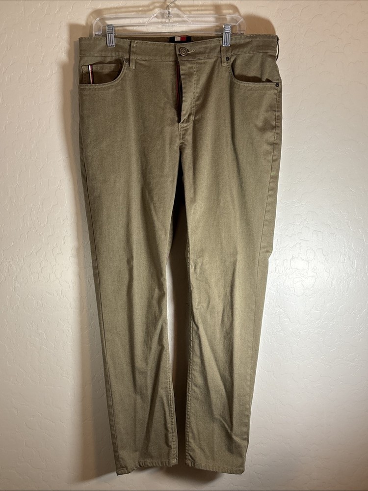 Tommy Hilfiger Green Cotton Chino Jeans Trousers Size 36x32 W36 L32