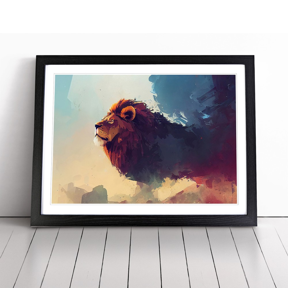 Lion Art Vol.1 Abstract Wall Art Print Framed Canvas Picture Poster Decor