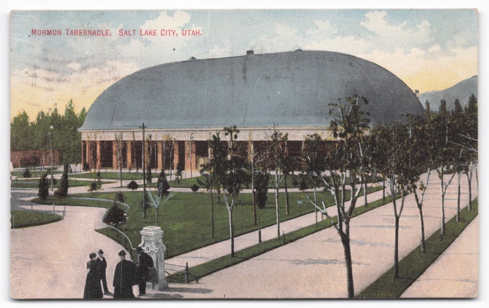 Antique 1909 Mormon Tabernacle Salt Lake City UT Postcard Ogden Postmark