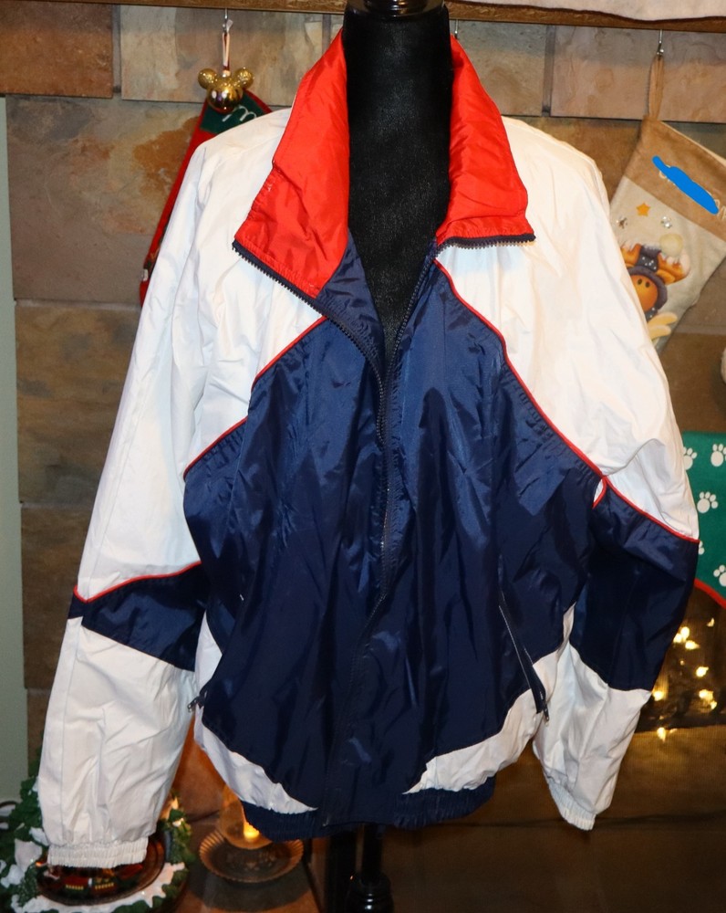 MacGregor Nylon Jacket Windbreaker Men's Size XL Red White Blue EUC
