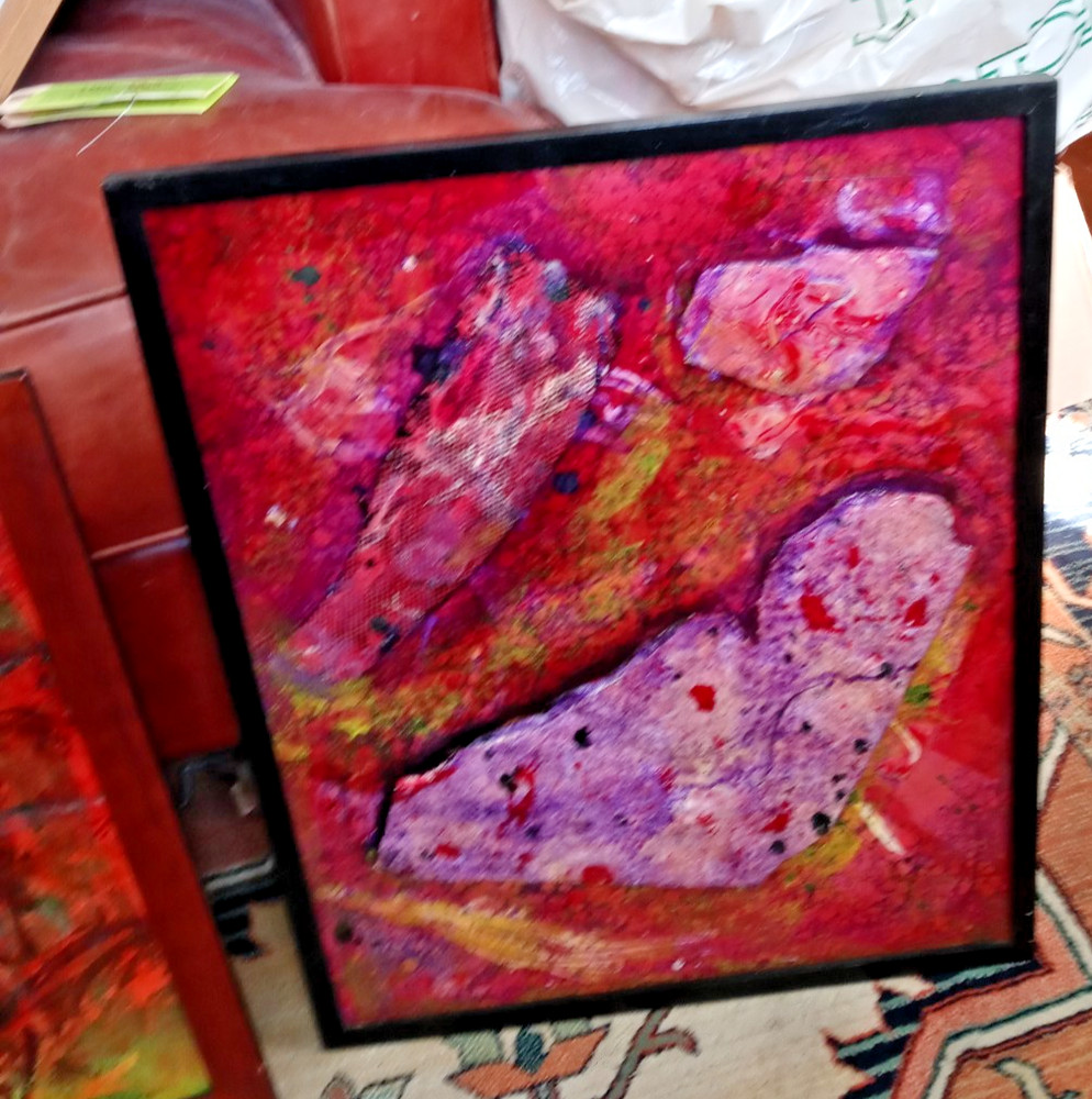 – Original 3D Abstract Painting by Atlanta Ga. Francis Geiger, layered, NR