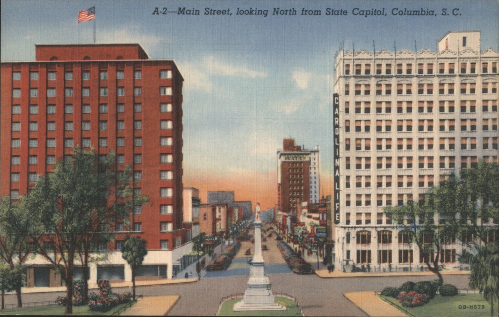 Columbia, South Carolina SC Main Street, looking North from State Capitol Teich