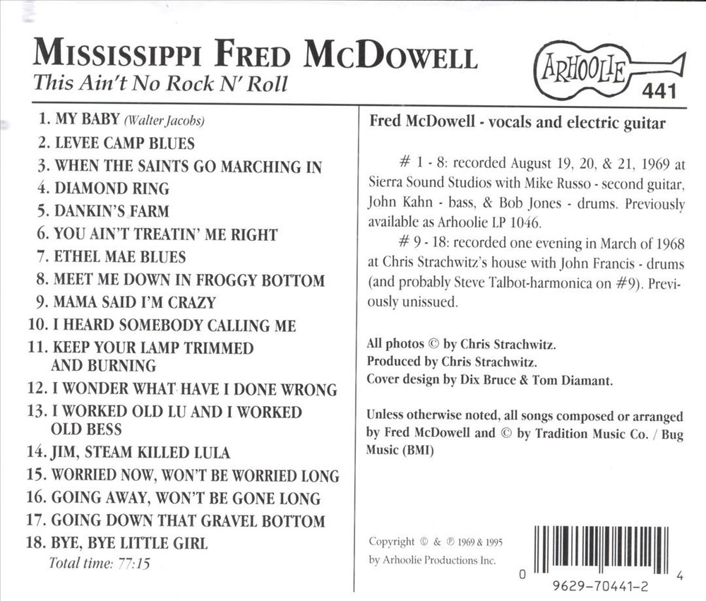 Mississippi Fred Mcdowell This Ain't No Rock N' Roll New Cd