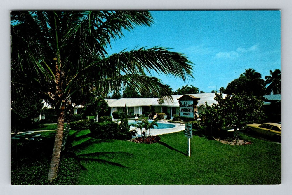 Ft Lauderdale FL-Florida, Park Lane Apartments, Advertising, Vintage Postcard