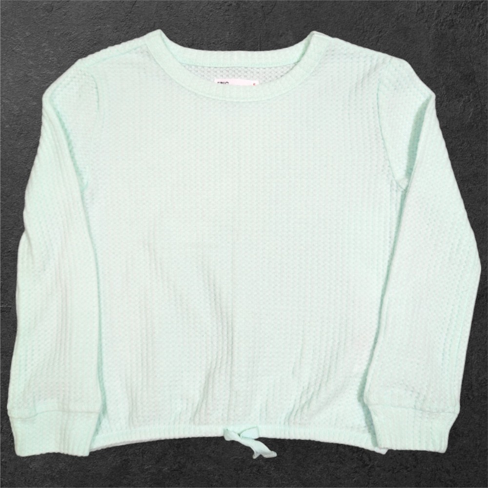 Epic Threads Knit Top Girls 5 Tea Green Decorative Bow Soft