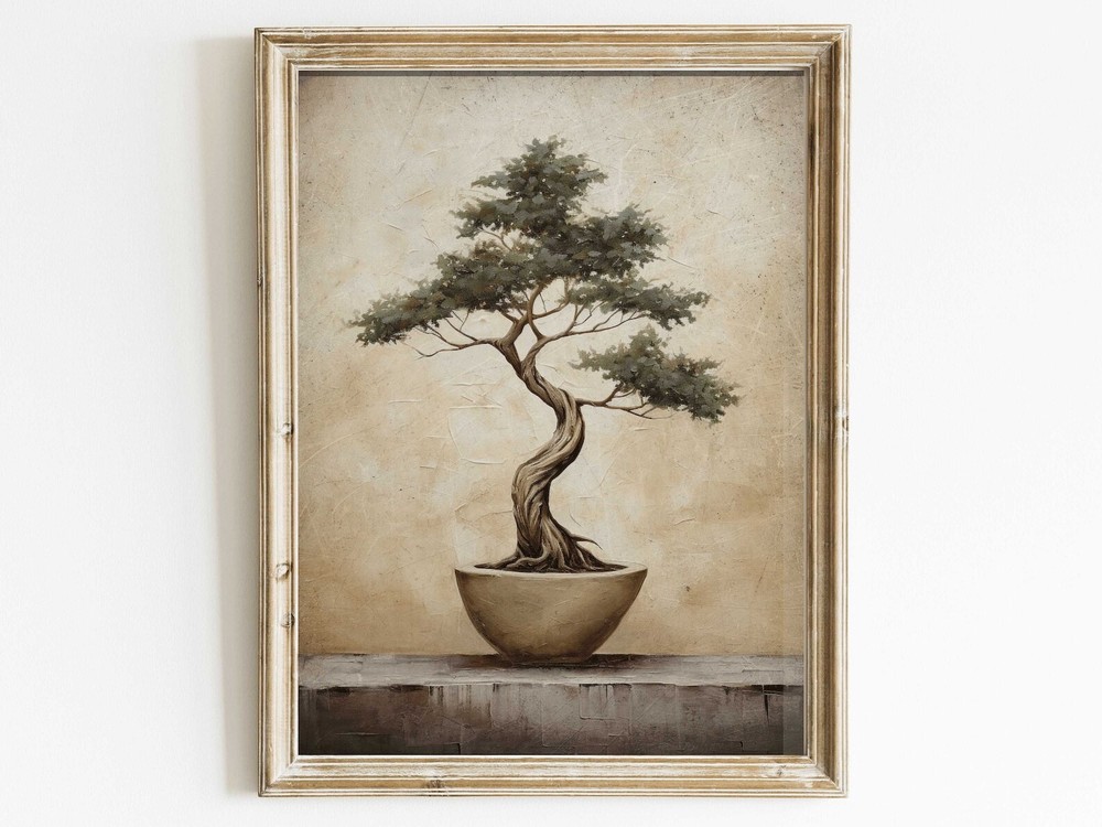 Bonsai Tree Print Japanese Wall Art Botanical Wall Art Vintage Floral Art Print