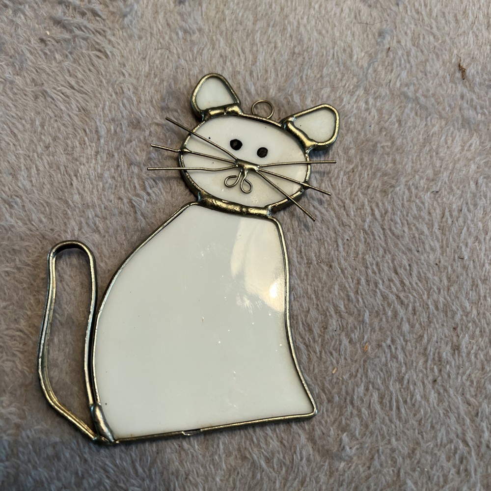Leaded Stained Slag Glass CAT Kitten Suncatcher 5