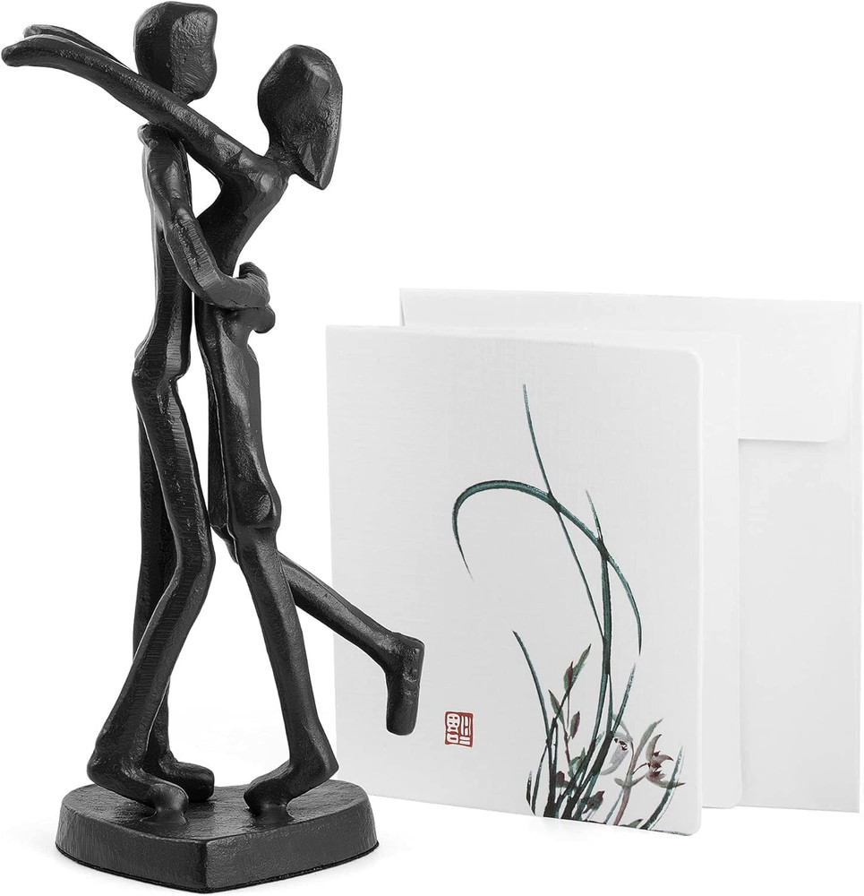 6Th Anniversary Iron Sculpture Gift – Romantic Couple Statue for Her, Handcrafte