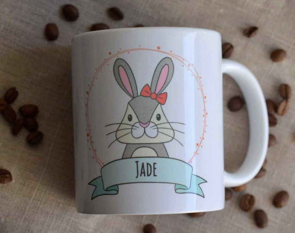 Bunny Mug Custom Mug With Name Custom Rabbit Mug Rabbit Mug For Friends Gift For