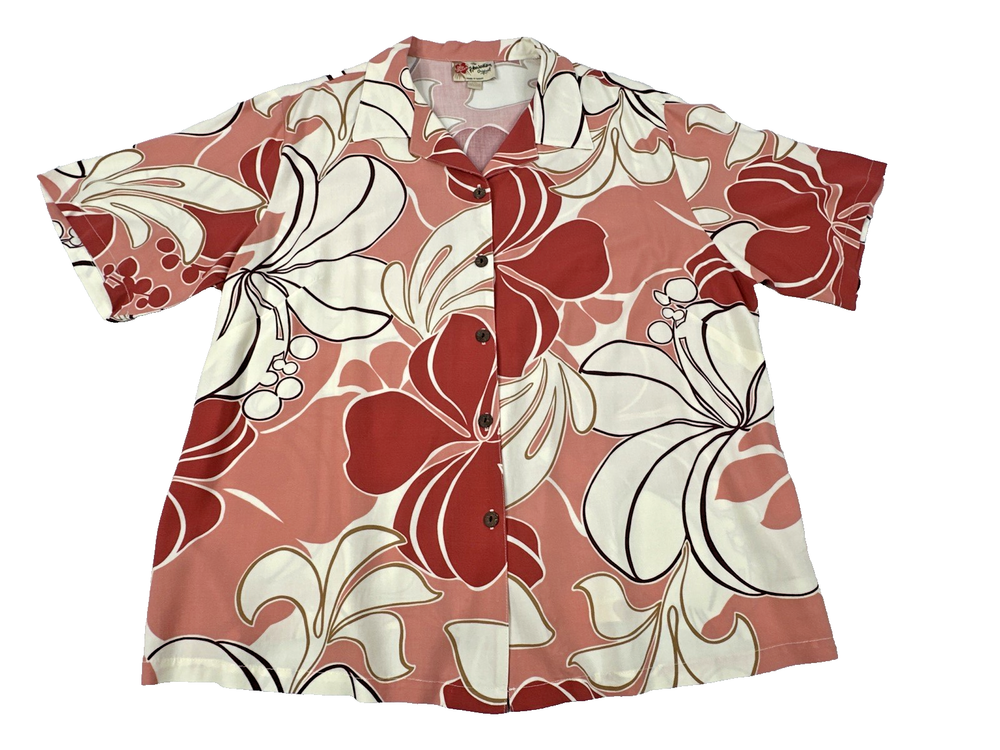 Hilo Hattie The Hawaiian Original Button Up Floral Aloha Shirt. Women's Size 2XL