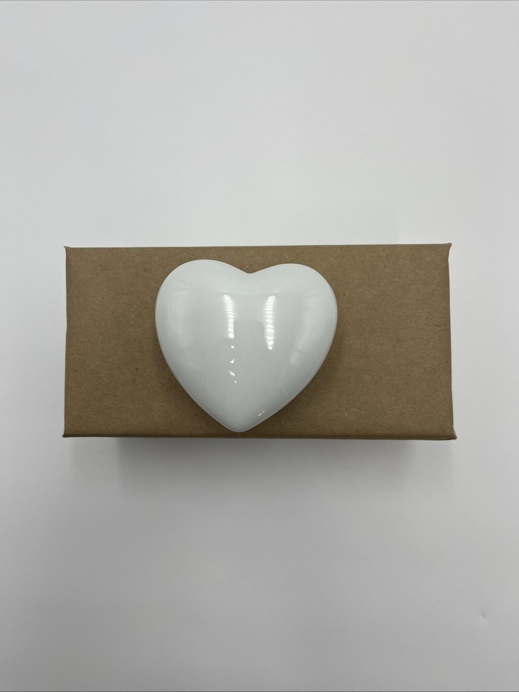 Vintage Ceramic Heart Shaped Trinket Dish Basic White Small
