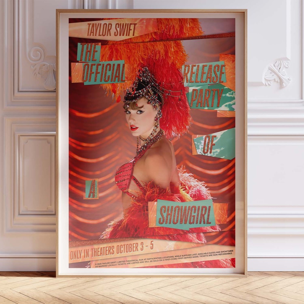 Taylor Swift Showgirl Poster Wall Art A0 Large Print Decor Vintage