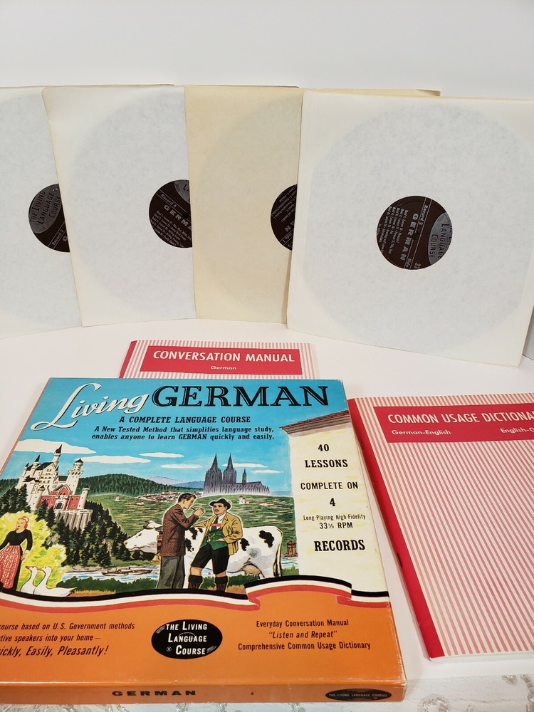 Living German Complete Language Course 4 Lp's 2 Manuals 40 Lessons