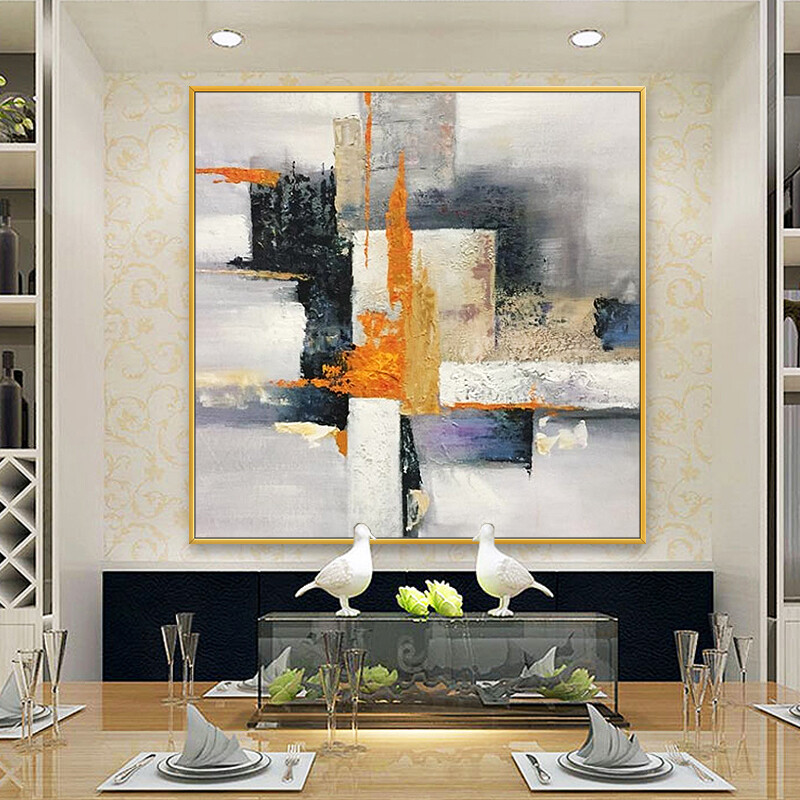 Hand-painted Oil Painting Abstract Modern Light Color Extravagant Entrance