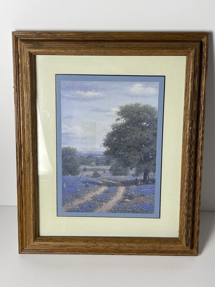 Vintage Windsor Art Products Framed Royce Roberts Art Print Bluebonnet Trail