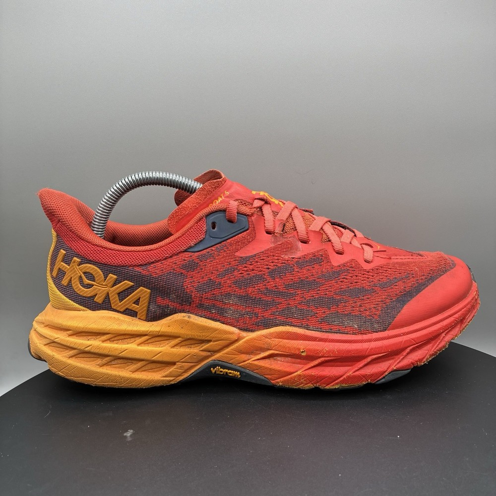 Hoka One One Speedgoat 5 Wide Vibram Men 9 EE Fiesta Radiant Yellow 1123159-FRYL