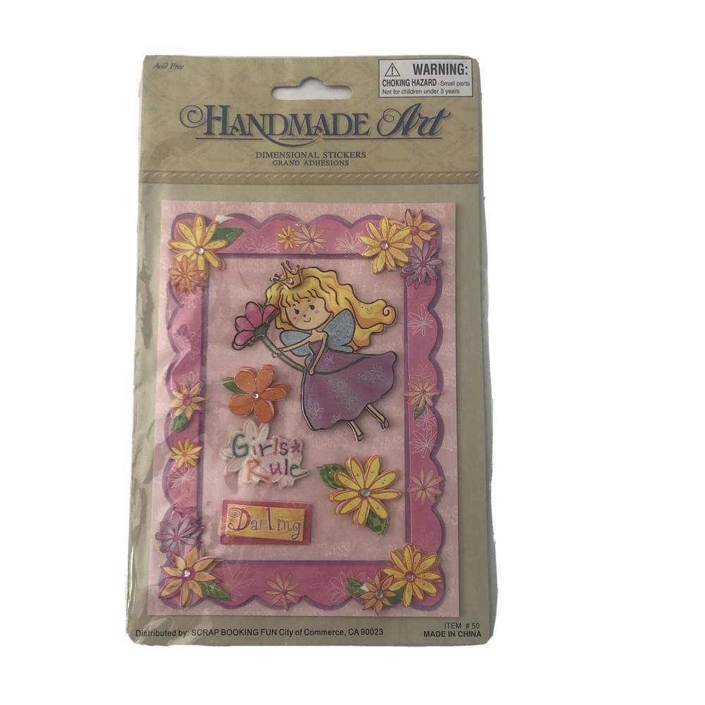 Handmade Art Fairy Princess 3D Dimensional Acid Free Stickers Scrapbooking New-image