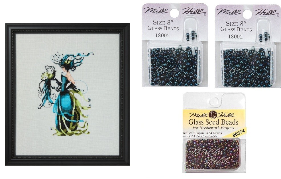 Nora Corbett Mirabilia Cross Stitch PATTERN & EMBELLISH PK Miss Starling NC368