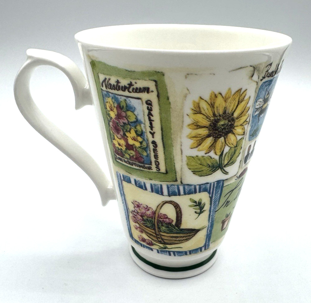 Roy Kirkham 1997 My Garden Cup Mug Fine Bone China Garden Plants Flowers England