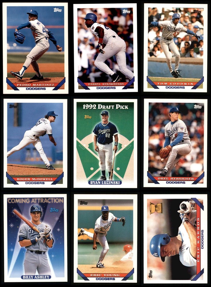 1993 Topps Dodgers Almost Complete Team Set 8 - NM/MT 7267279 (27 / 30 cards)
