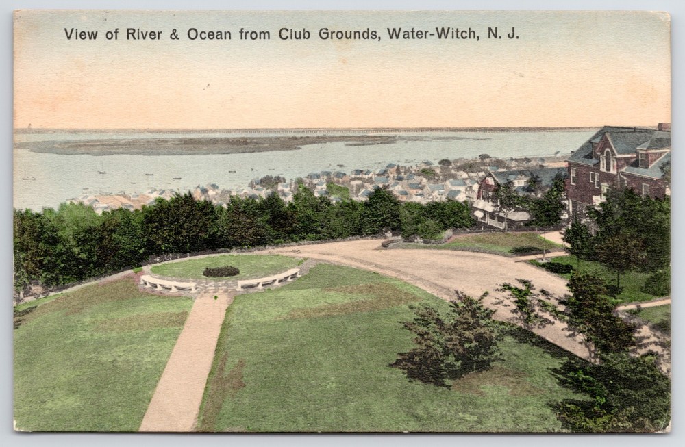 NJ Highlands Water Witch Summer Club Monmouth Hills c1913 Postcard