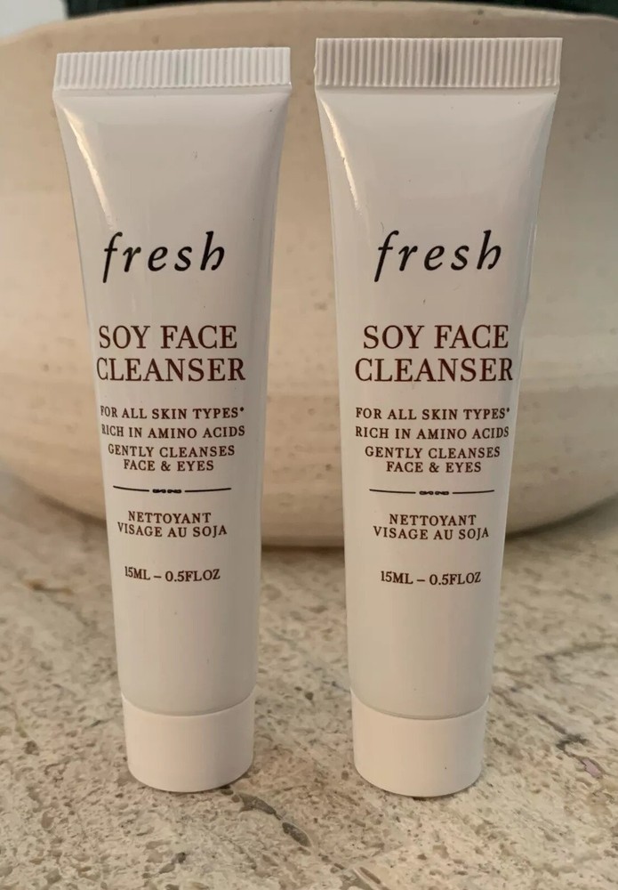 2x FRESH SOY FACE CLEANSER Gel Deluxe Travel Size 15ml/0.5oz BRAND NEW