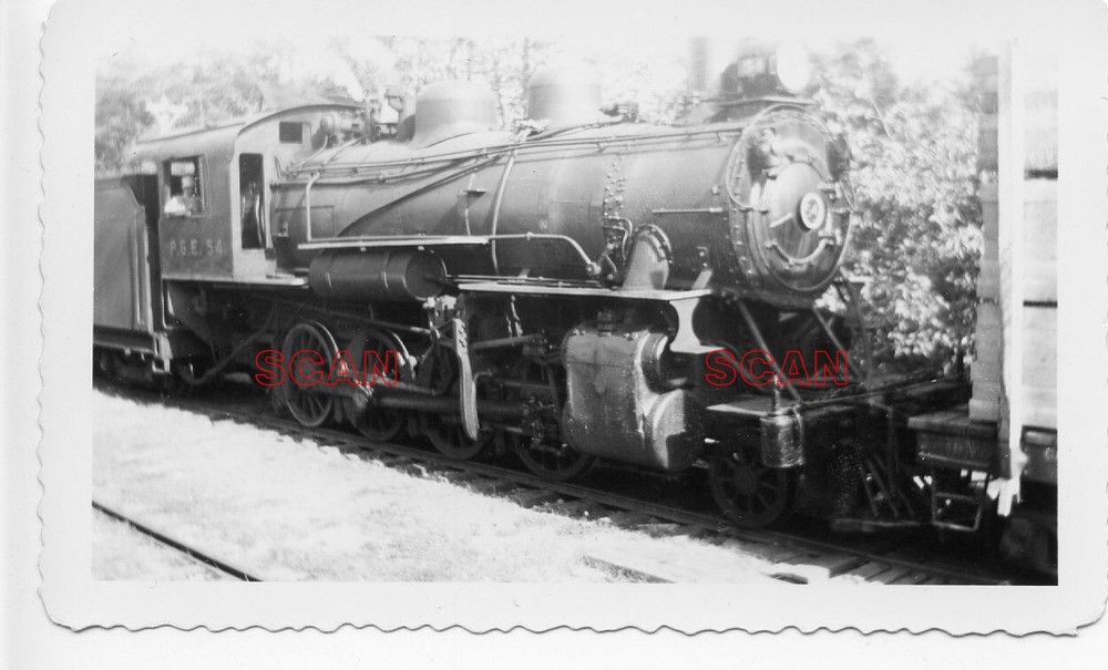 4H696 RP 1940s PACIFIC GREAT EASTERN RAILROAD LOCO #54