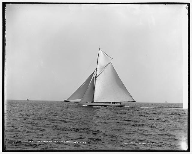 Photo:1899,Columbia before start,sloop,yachts,America's Cup historic photo