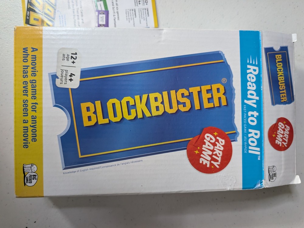 Blockbuster Ready to Roll Party Game Movie Trivia Board Game Big Potato Games