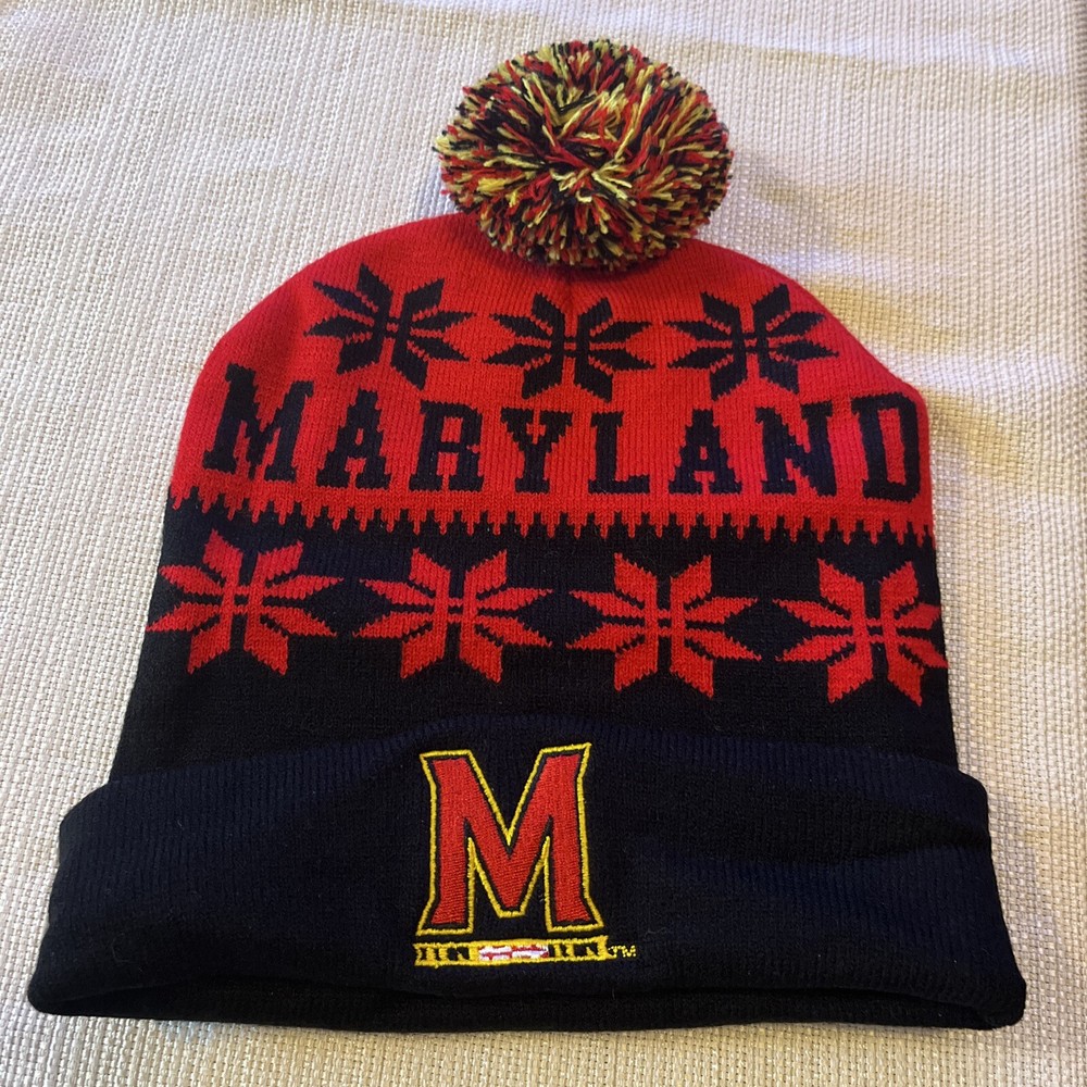 Maryland Terrapins Beanie Hat Mens One Size NCAA Warm Sideline Knit
