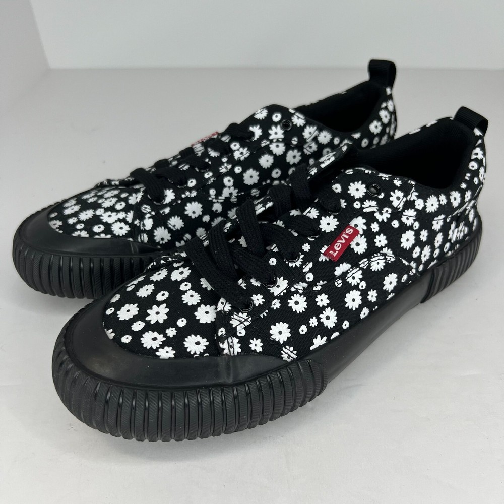 Levis Womens 520411A481 Black Emma Floral Canvas Low Top Size 7.5 Casual Shoes