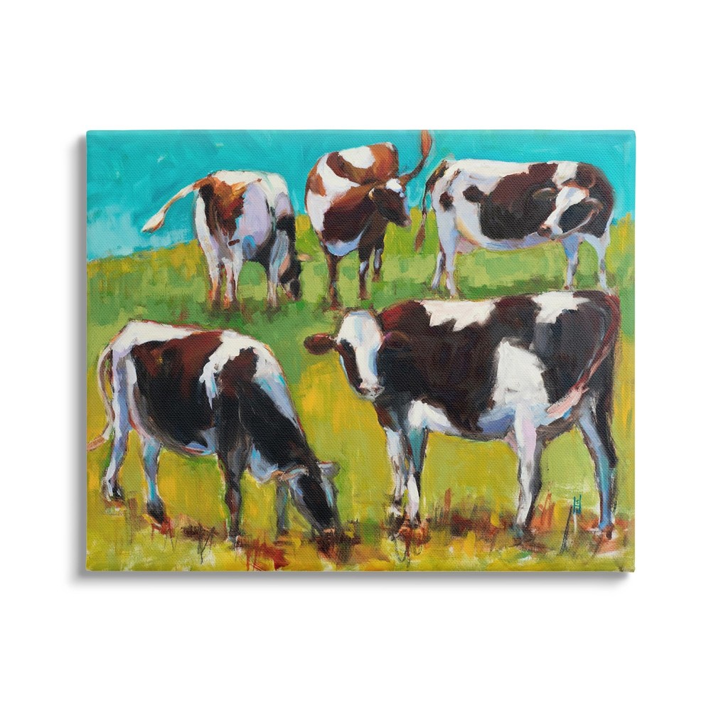 Sally Hootnick's Modern Cows Grazing Canvas Wall Art Design