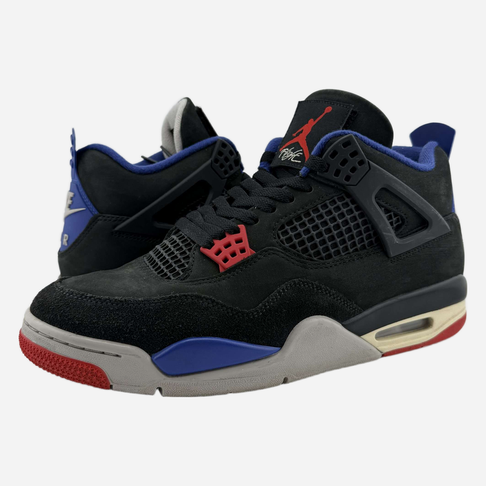 Nike Air Jordan 4 Retro Black/Fire Red-Deep Royal Blue US 10.5 Used with Box ...