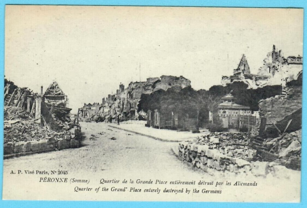 France Peronke  Entirely Destroyed By The Germans Vintage Pc. 4153