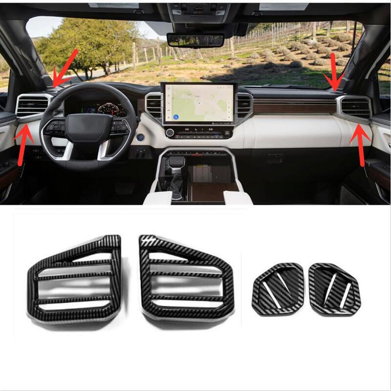 For Toyota Tundra 2022-2024 Car Dashboard Air Vent Cover Trim Carbon fiber 4pcs