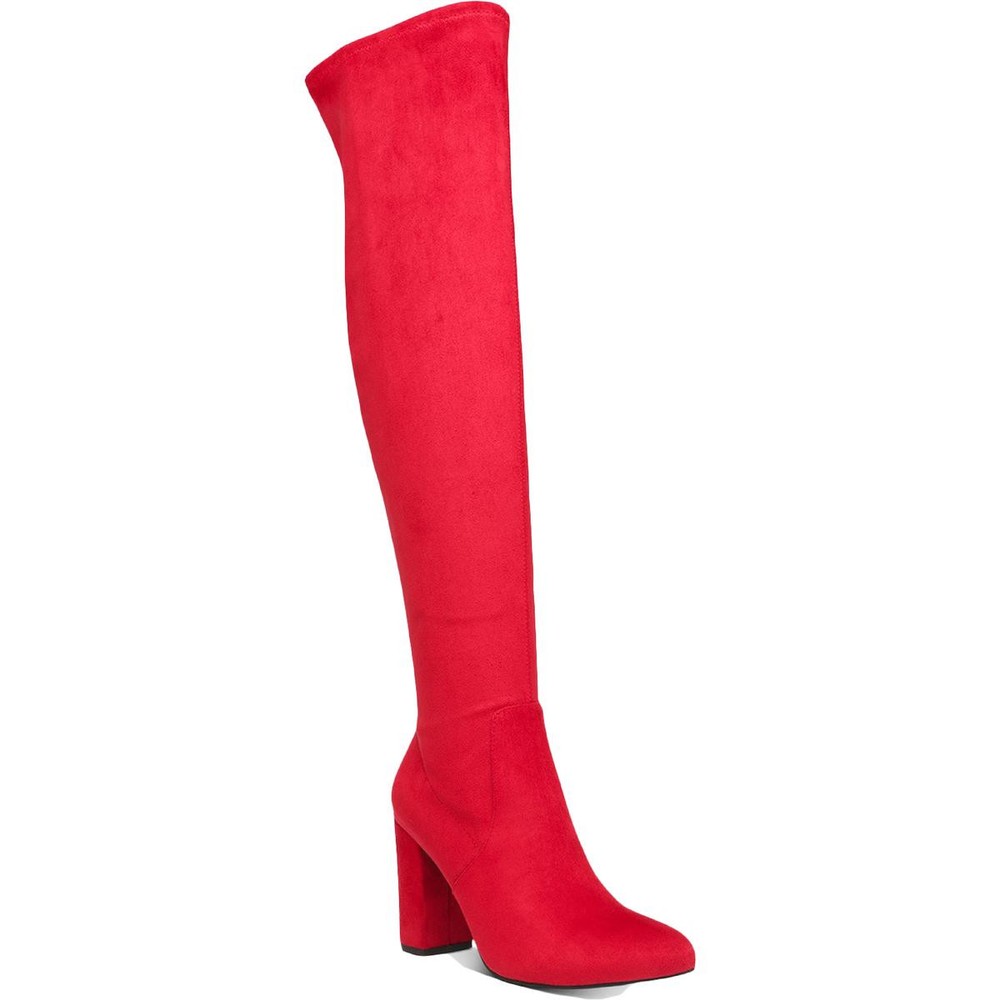Wild Pair  Womens Bravy Red Over-The-Knee Boots Shoes 6 Medium (B,M)  9151